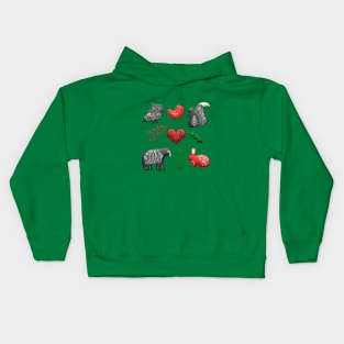 Merry Christmas Winter Animals Kids Hoodie